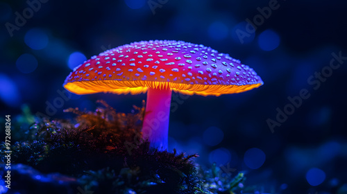 Bioluminescent Fantasy Mushroom