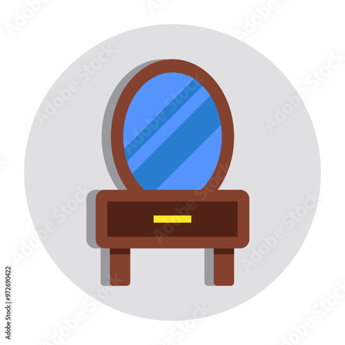 Premium design icon of vanity mirror 