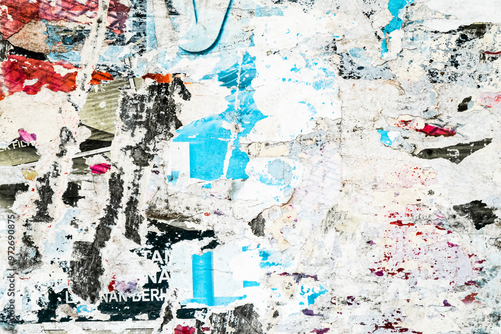 Fototapeta premium Grunge background with glued torn paper