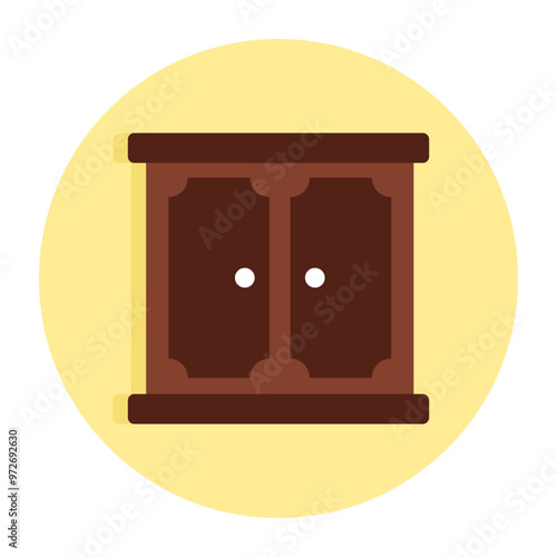 Trendy flat design icon of cupboard