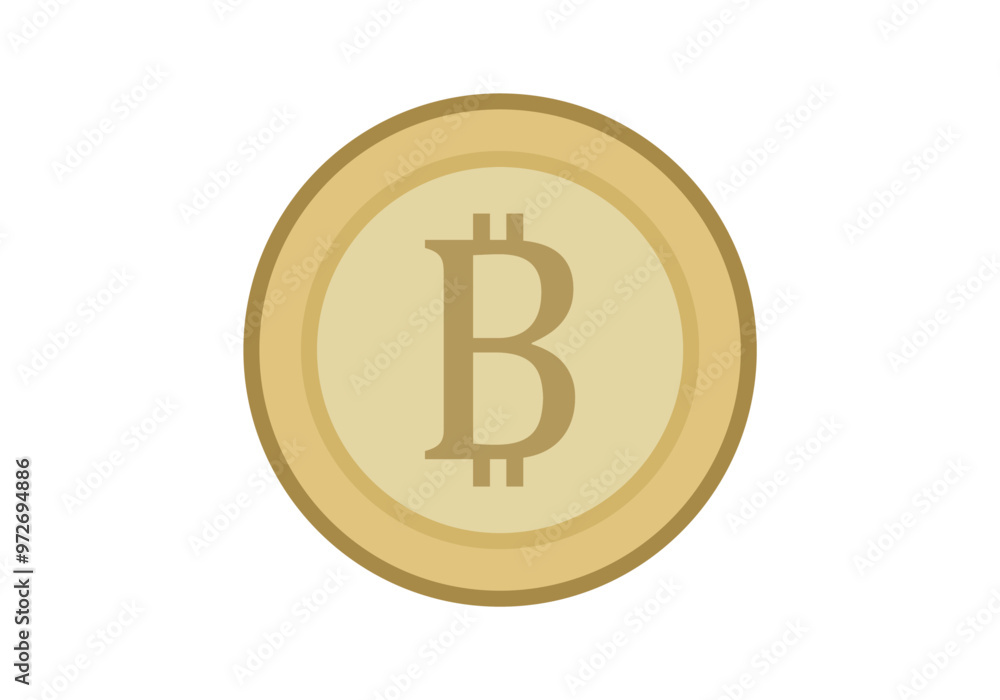 Criptomoneda dorada de bitcoin en fondo blanco Criptomoneda dorada de bitcoin en fondo blanco