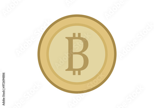 Criptomoneda dorada de bitcoin en fondo blanco