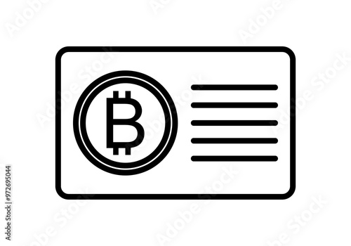 Icono negro de tarjeta de bitcoin 