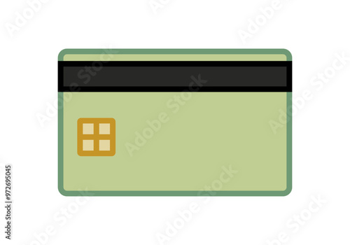 Tarjeta de débito verde de un banco