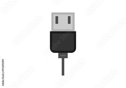 Conector negro de usb para dispositivos digitales 
