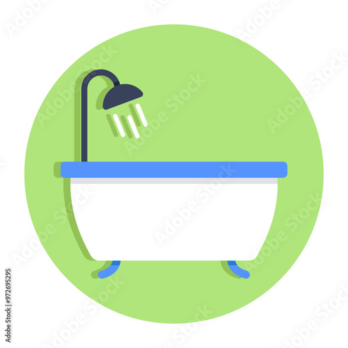 Trendy vector design of bathtub