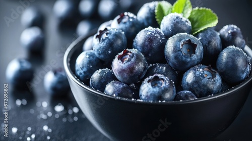 Wallpaper Mural A close-up of a bowl of fresh blueberries, showing their plump and juicy texture, with Torontodigital.ca