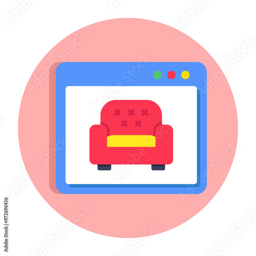 Editable design icon of online furniture 