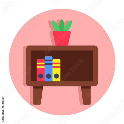 An icon design of nightstand