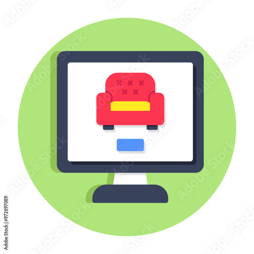 Editable design icon of online furniture 