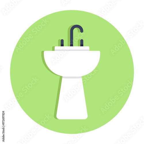 Modern design icon of washbasin