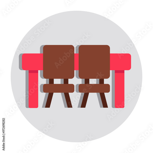 Trendy vector design of cafe table