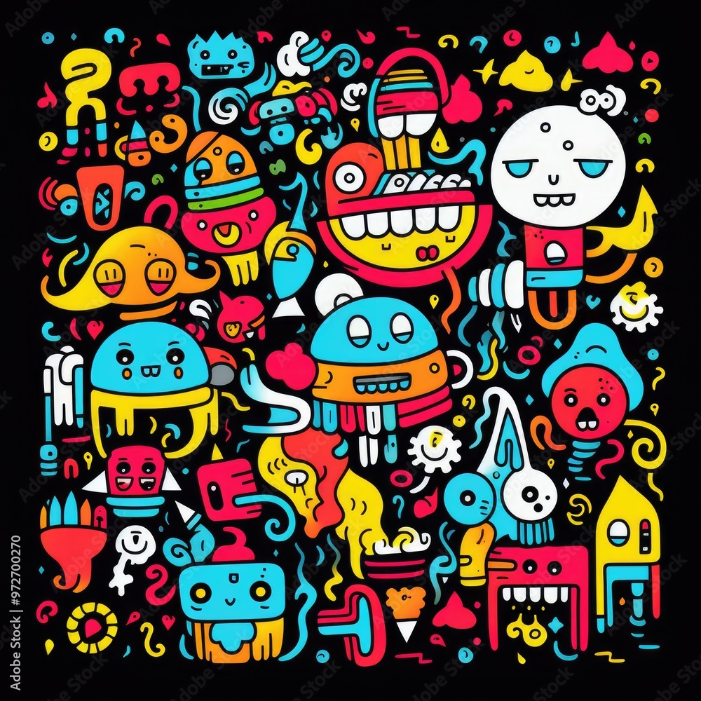 Vibrant multicolored graffiti style wallpaper Vibrant multicolored graffiti style wallpaper