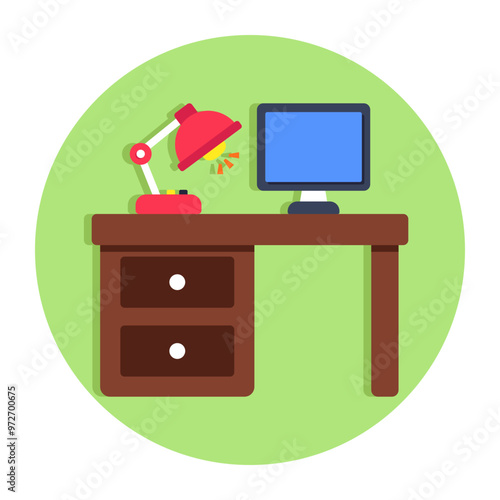 Premium download icon of computer table