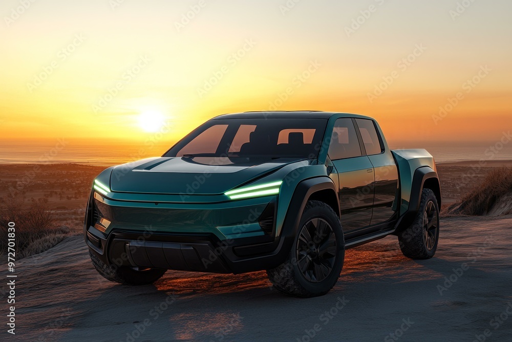 Fototapeta premium Futuristic Off-Road Electric SUV