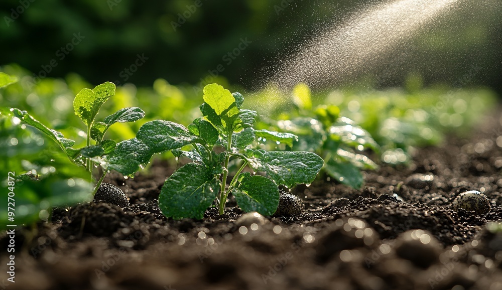 High-Tech Spray Gun in Modern Agriculture. AI generated illustration High-Tech Spray Gun in Modern Agriculture. AI generated illustration