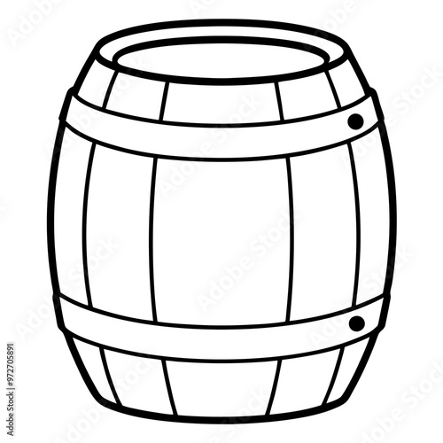 barrel outline coloring book page line art drawing