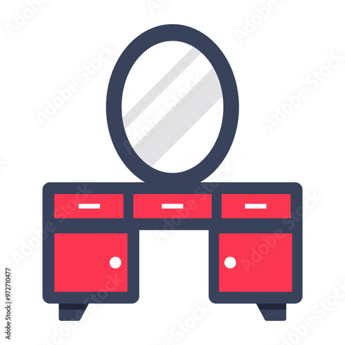 Premium design icon of vanity mirror 