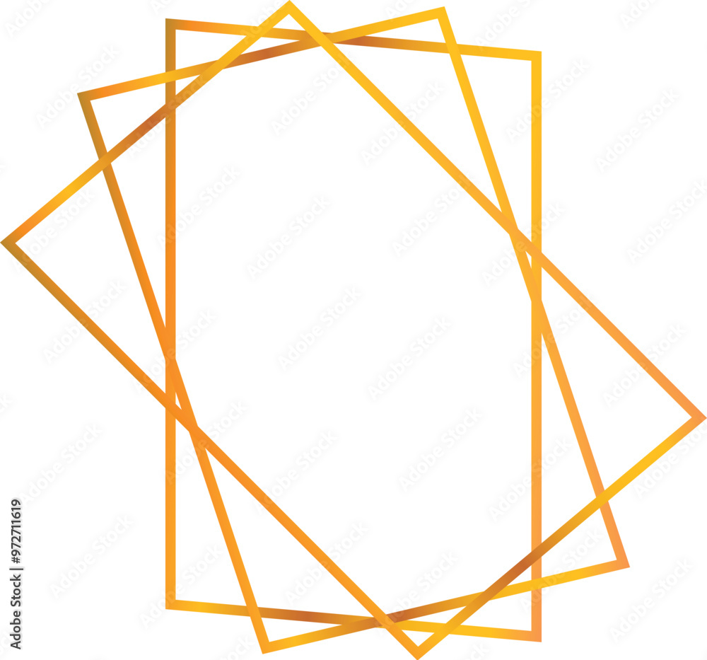 Modern and elegant border is forming by golden gradient overlapping polygonal frames Modern and elegant border is forming by golden gradient overlapping polygonal frames