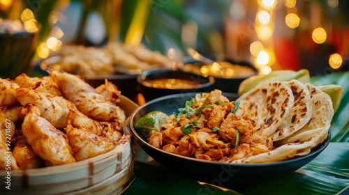 Malaysian Night Market with a Serving of Roti Canai photo