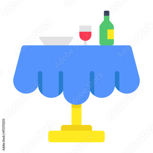 Trendy vector design of cafe table