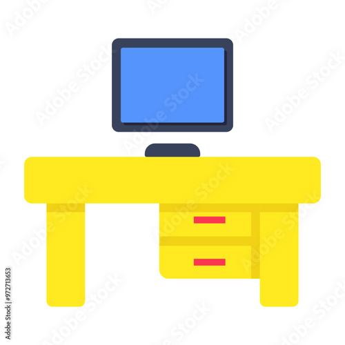 Premium download icon of computer table