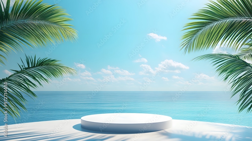 Obraz premium circle base on the beach