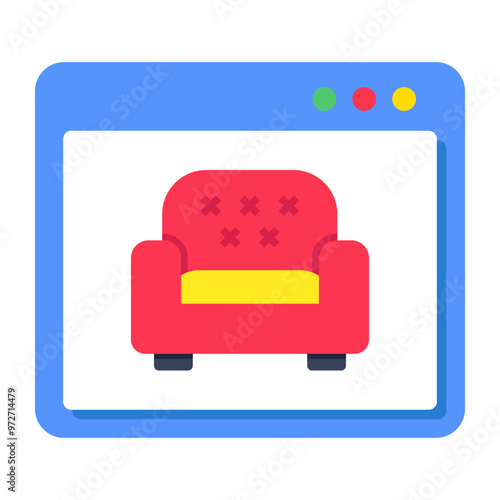 Editable design icon of online furniture 