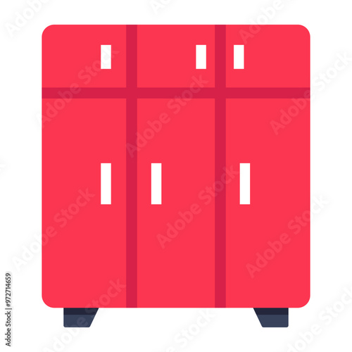 Trendy flat design icon of cupboard