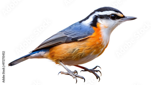 Vibrant Varied Tit Bird, Detailed and Colorful, Perched and Isolated on transparent background