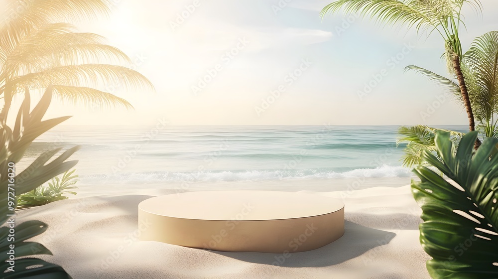 Obraz premium circle base on the beach