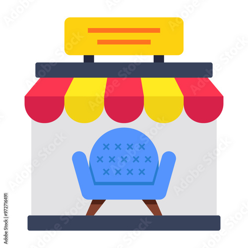 Editable design icon of online furniture 