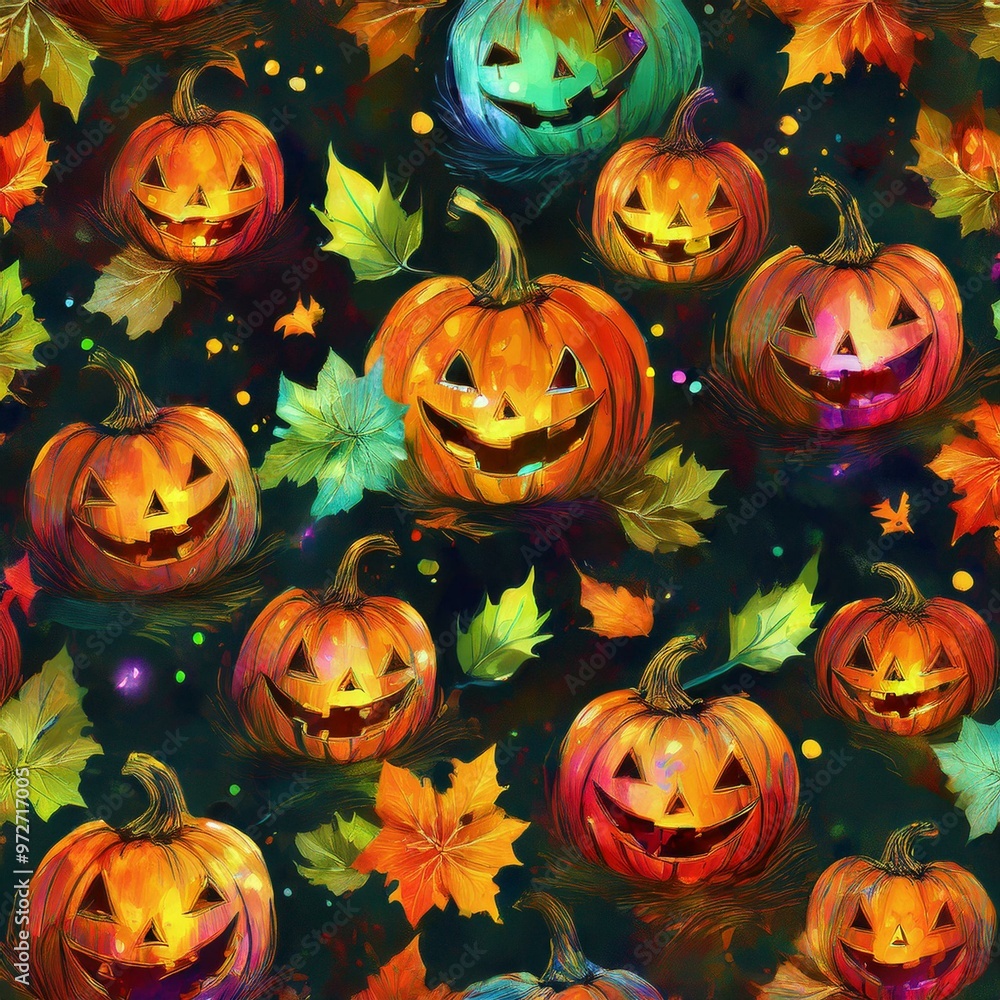 halloween pumpkins seamless pattern halloween pumpkins seamless pattern