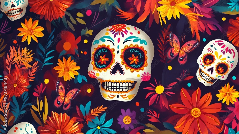 Day of the Dead Patterns & Backgrounds Day of the Dead Patterns & Backgrounds