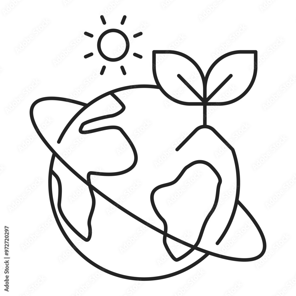 Global Reforestation Icon Design. Represents Sustainability, Eco-Friendly Solutions, Conservation Efforts, Environmental Awareness. Vector icon with editable Stroke. Global Reforestation Icon Design. Represents Sustainability, Eco-Friendly Solutions, Conservation Efforts, Environmental Awareness. Vector icon with editable Stroke.