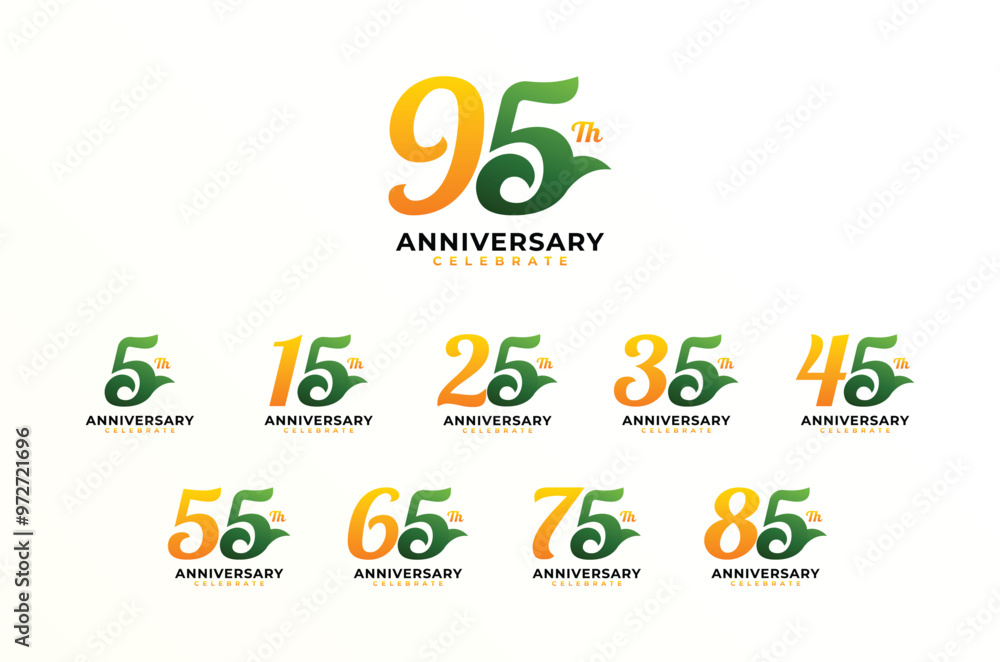 Modern Anniversary Number Design Collection Modern Anniversary Number Design Collection