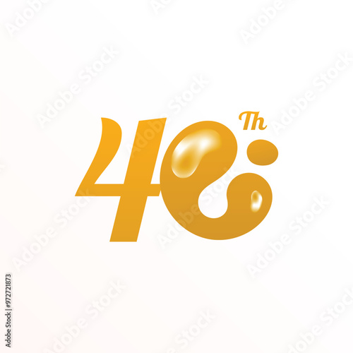 Anniversary Number Design Collection Gold