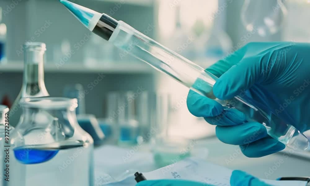 Scientist Holding a Test Tube in a Laboratory Scientist Holding a Test Tube in a Laboratory