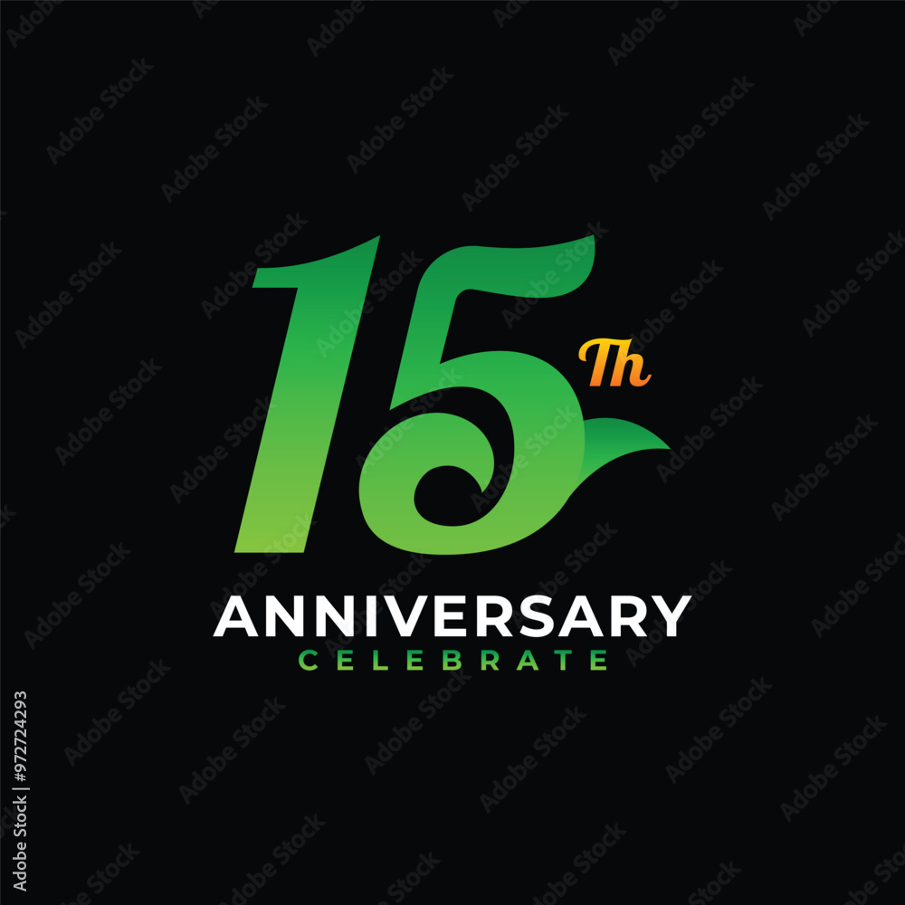 Modern Anniversary Number Design Collection Green Modern Anniversary Number Design Collection Green
