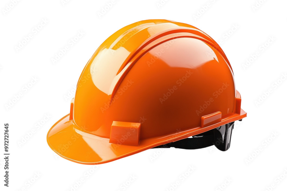 Bright orange hard hat resting on a construction site table ready for safety duties Bright orange hard hat resting on a construction site table ready for safety duties