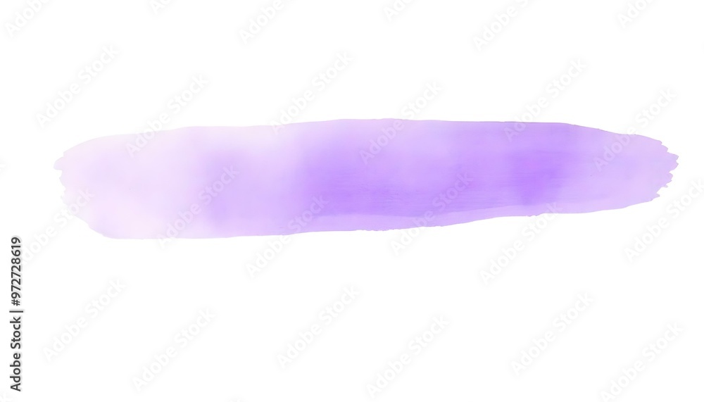 Hand painted stroke of purple water colour paint brush on a white background Hand painted stroke of purple water colour paint brush on a white background