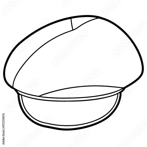 beret cap outline coloring book page line art drawing photo