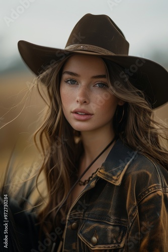 cowgirl in the field 