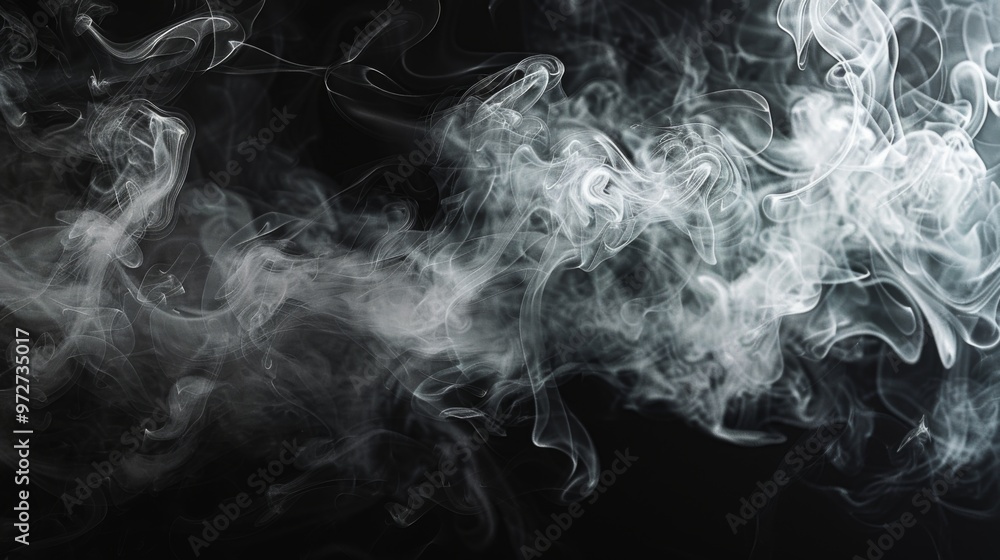 Fototapeta premium solid black background, grey smoke