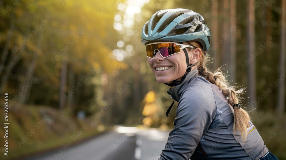 Woman mountain biker skillfully riding through a rocky forest trail, enjoying the rugged outdoors. Woman mountain biker skillfully riding through a rocky forest trail, enjoying the rugged outdoors.