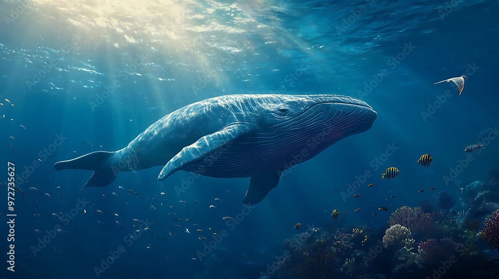 Naklejka premium whale in the sea