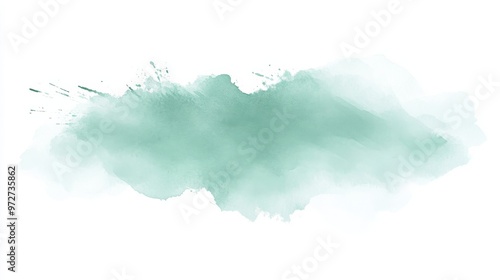 Soft teal watercolor splash against a white background highlighting artistic expression and fluid creativity