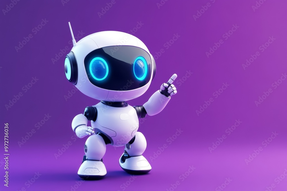 Copy space, robot pointing at it. Stock. Copy space, robot pointing at it. Stock.