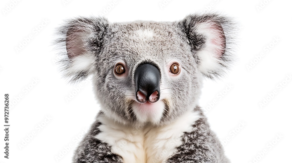 koala in front of white background koala in front of white background