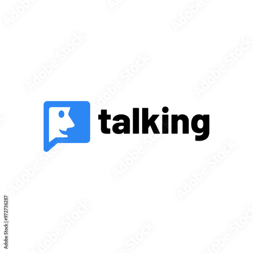 Modern Chat Talk Logo Design Vector Template